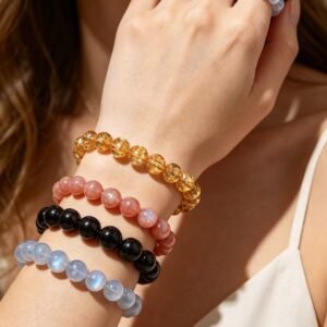 Rutilated Quartz * Moonstone * Obsidian * Rhodonite